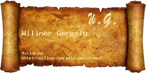 Willner Gergely névjegykártya